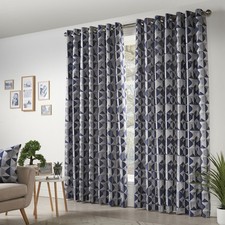 Pair of Curtains Navy Blue &