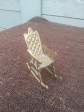 VINTAGE SMALL OLD BRASS ROCKING CHAIR 