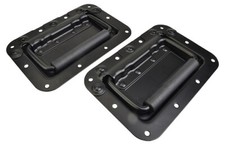 Recessed Sprung Drop Handle Black Finish - Pack of 2