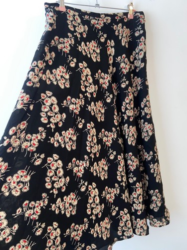 100 silk skirt size black - silk,