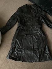 Vintage 1970’s  C&A Leather Trench Coat Dark Brown Size 44 Regular