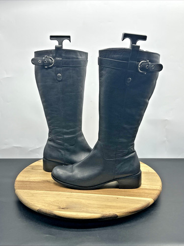 Women black leather - f&f, mid