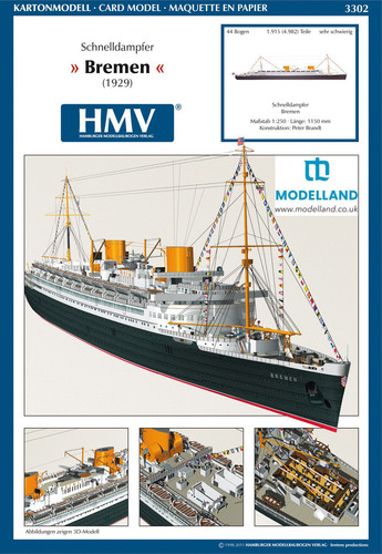 Ocean liner bremen card - ocean,
