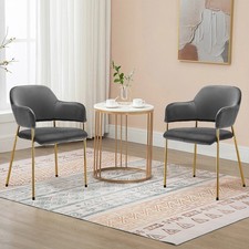 2x Velvet Dining Chairs With
