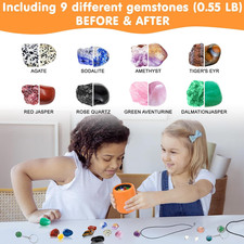 Upgraded Rock Tumbler Kit, Complete Rock Polisher Machine, Durable 1 Lb Barrel