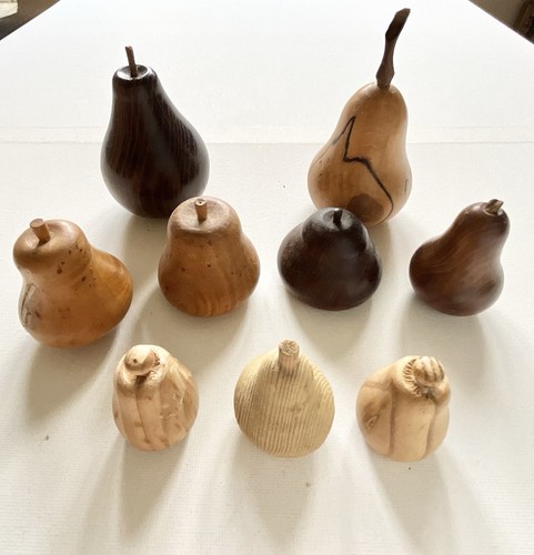 Hand carved wooden fruit pears - wooden,