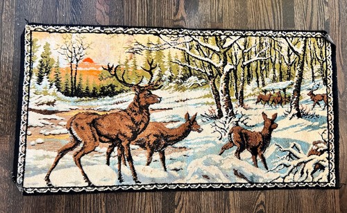 Vintage deer tapestry wall - vintage,