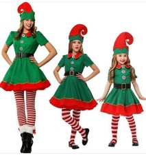 Womens Kids Girls Elf Cosplay Costume Xmas Christmas Party Dressing Up Outfits