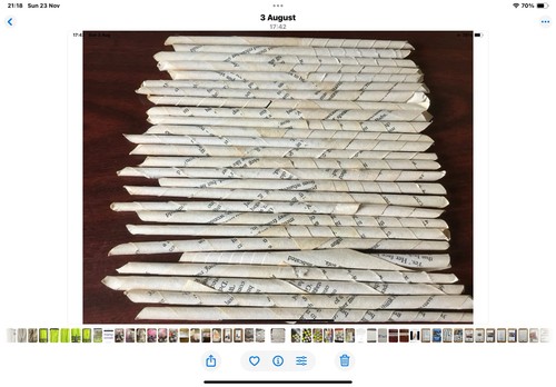 Paper book page tubes - page, x
