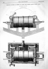 Antique Print 1866 Ericsson Engines Fitted Board United States Turret Ships