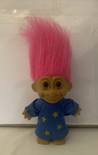 Russ Troll - Wizard With Pink Hair - Vintage 1990's - No Hat Or Wand - H 4.5"