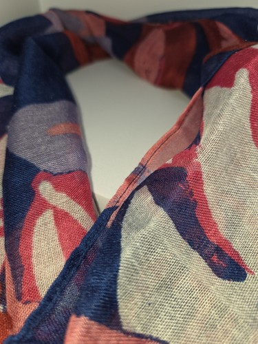 Cora floral scarf red navy - -, /navy