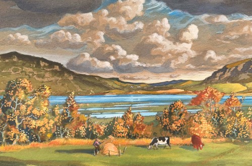 Watercolour rocky countryside - rocky,