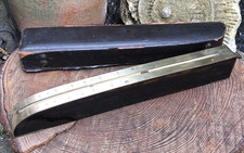 Antique Victorian Inclinometer level brass wood case J.A Reynold's & Co 12" long