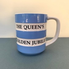 NEW T.G. Green Cornishware Church Gresley Queen's Golden Jubilee 10oz Mug