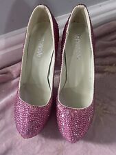 Love Lemonade  Be Spoke Crystal Baby Pink Diamante Shoes Size 6