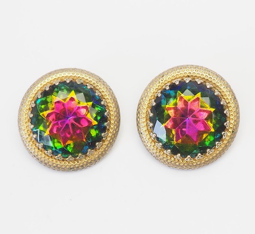 Vintage round iridescent