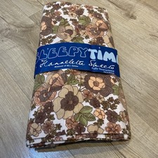 vintage 1960's Sleepytime Floral Retro Flannelette Sheet Double Brand New