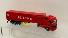 Herpa HO 1:87 Mercedes Benz Lorry Truck with "K" Line Shipping Container Trailer