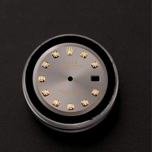 Rolex dial custom gray - gray, diamond