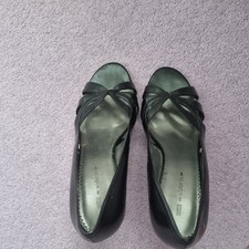 Marks & Spencer Wider fit ladies Black  open toe shoes size 7.5