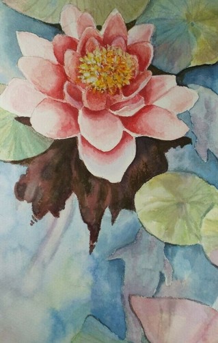 Original watercolour pink - original, 'pink