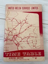 United Welsh Services Bus Timetable dated 4th September 1961