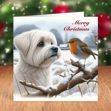 Maltese Dog Christmas Card