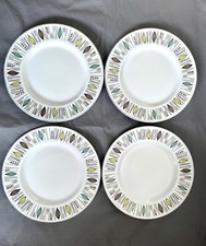 4 x 22.5cm Side Plates Alfred Meakin “ Corinth” Glo White Vintage Retro