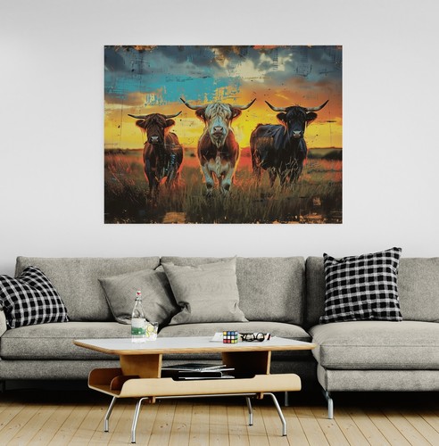 Highland cow canvas picture - highland,