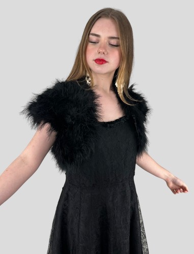 Vintage black feather - 70's,