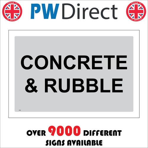 Sign concrete rubble bricks - concrete,