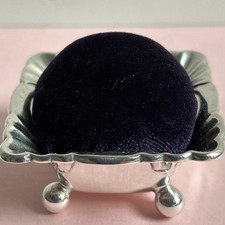 Large Antique sterling silver pin cushion - London 1895