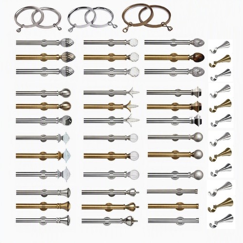 35mm metal curtain pole - pole, set