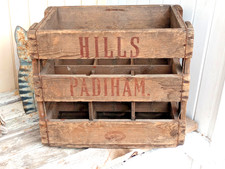 OLD VINTAGE WOODEN CRATE BOTTLE BOX / WIN RACK RARE -HILLS OF PADIHAM