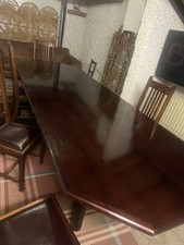 Beautiful Vintage Mahogany Dining Table 12 Ft Long 4 Ft Wide Seats 12 People VGC