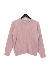 Jack Wills Women's Jumper L Pink 100% Other Crew Neck Pullover