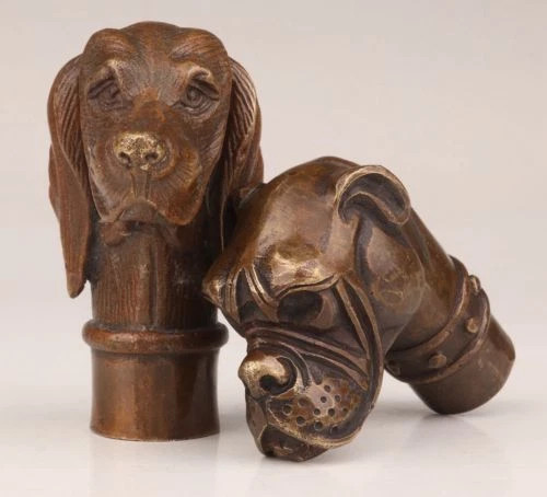 2pc vintage old bronze statues - old,