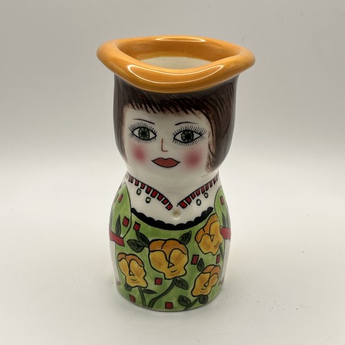 Vintage ganz ceramic face vase - ceramic,