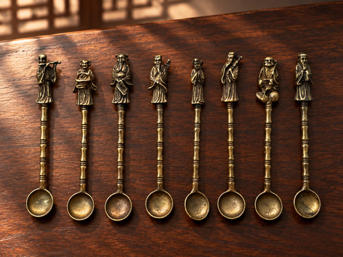 Set bronze spoons - spoons,