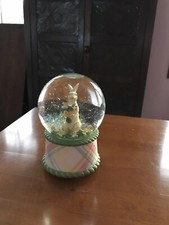 Musical Rabbit Snow Globe 5”