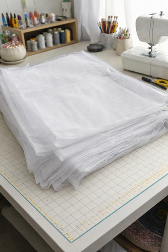 Lovely soft white net fabric - net,