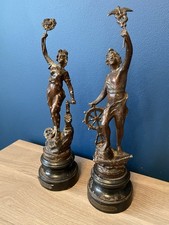 Pair Antique Spelter Figures