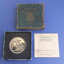 George VI: 1951 Festival of Britain Crown (Five Shillings) Green Box + Leaflet