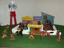 Vintage Tiger Toys  Wild West Cowboy Town - Hudson's Post - Britains Scale - VGC