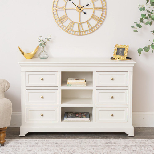 Large ivory wooden sideboard - ivory,