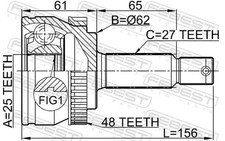 Driveshaft CV joint Wheel Side 1210-TUCA48 FEBEST for HYUNDAI KIA