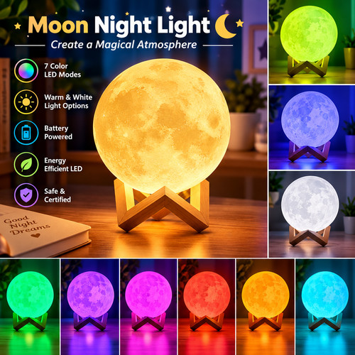 Led moon night light galaxy - moon,