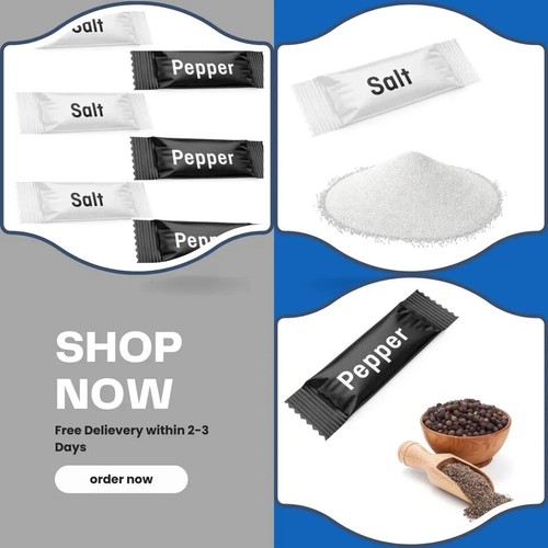 Salt pepper sachets - salt,