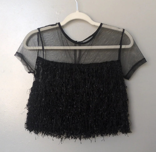 Zara fringe mesh - zara, black
